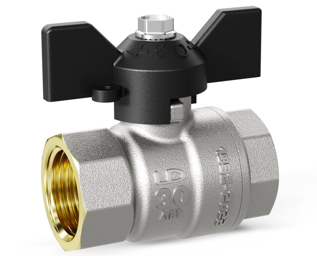 Кран шаровый латунныйLD Pride  вода ВР/ВР Ду 15 () Ру 40 бабочка 